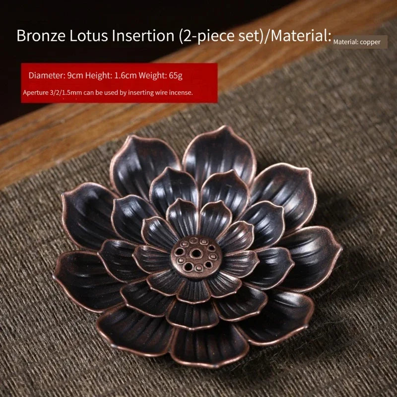 Alloy Incense Burner Stick Holder Buddhism Lotus