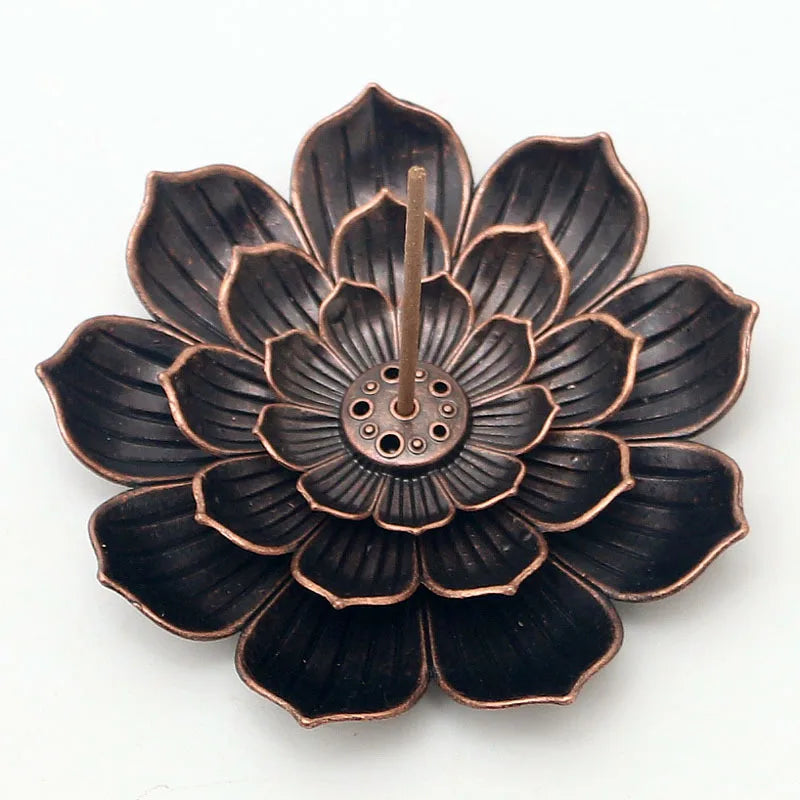 Alloy Incense Burner Stick Holder Buddhism Lotus