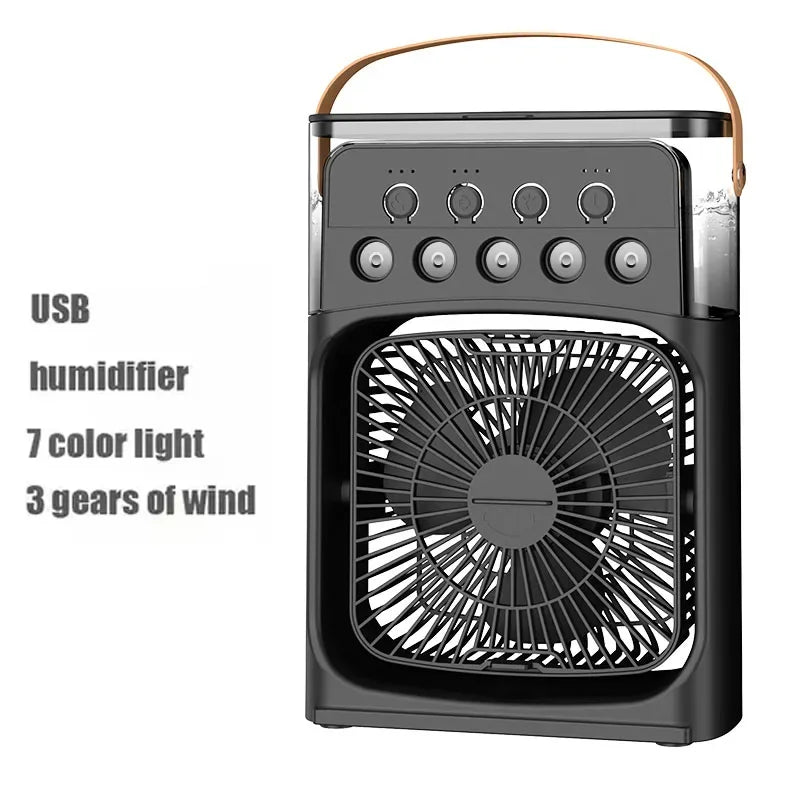 Portable humidifier fan three in one