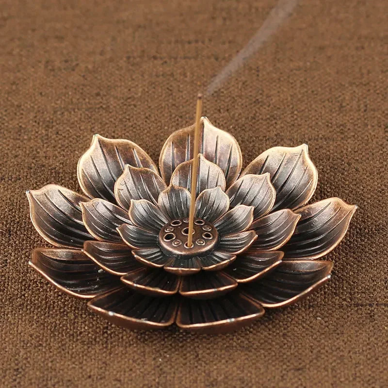 Alloy Incense Burner Stick Holder Buddhism Lotus