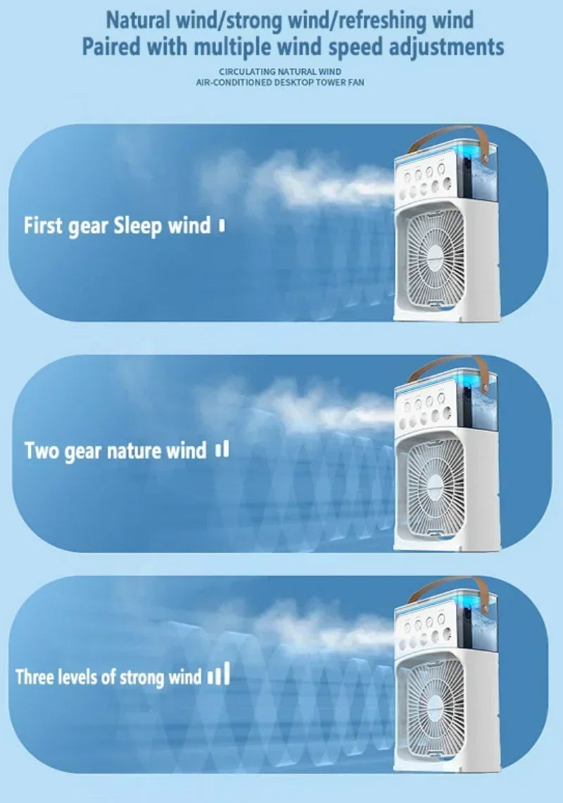 Portable humidifier fan three in one
