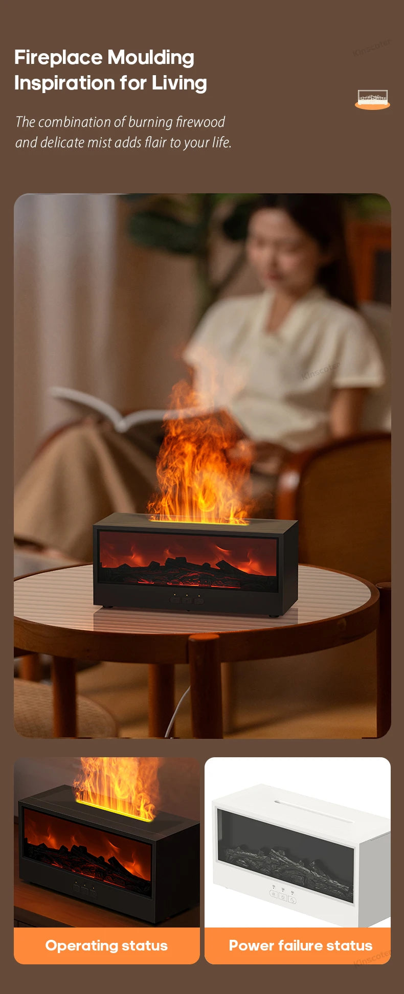 Fireplace Air Humidifier Waterless