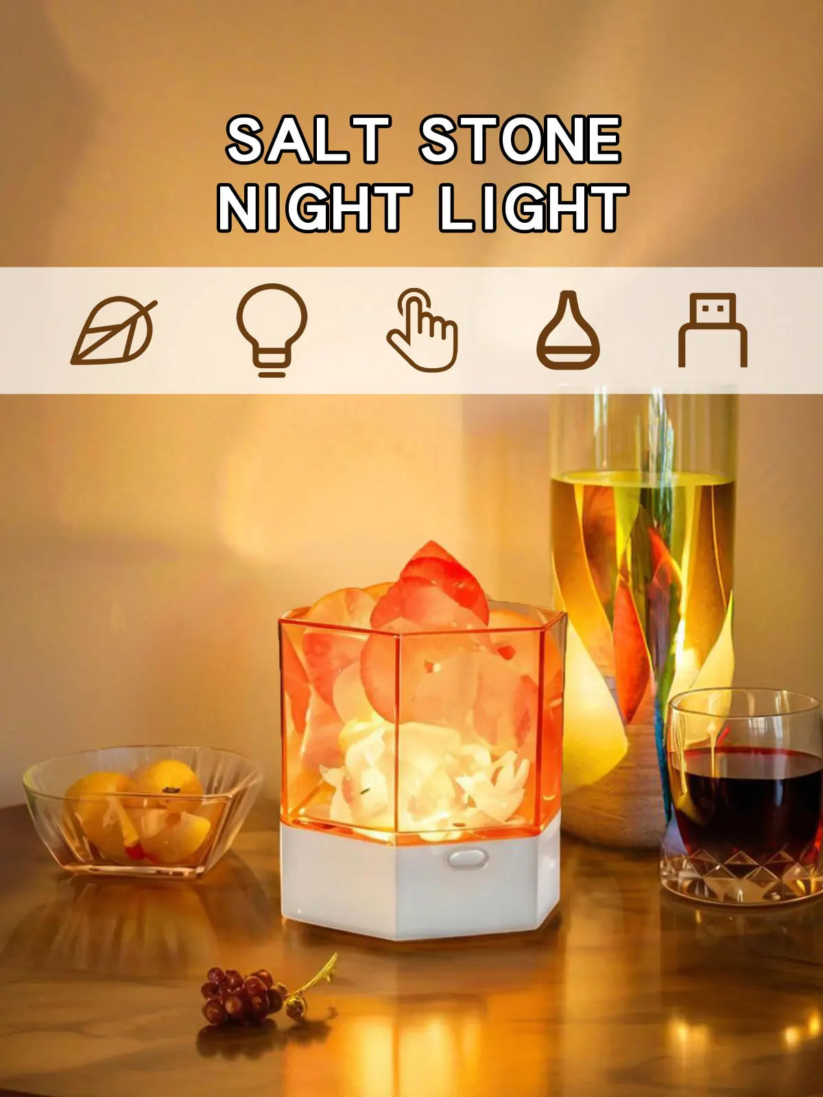 USB Desk Lamp Natural Himalayan Salt