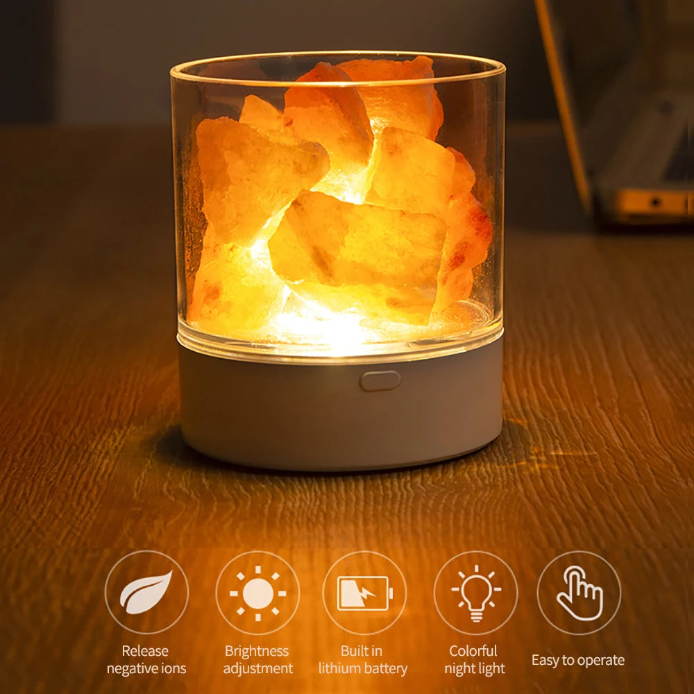 USB Natural Himalayan Salt Lamp Led