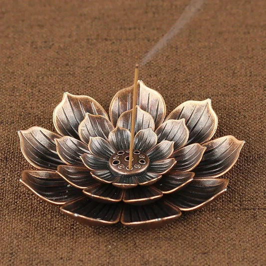 Alloy Incense Burner Stick Holder Buddhism Lotus