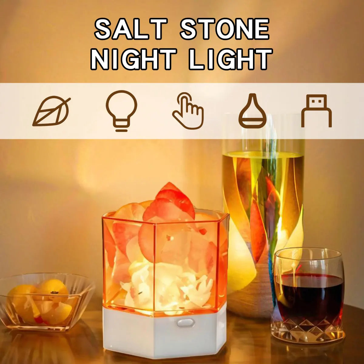 USB Desk Lamp Natural Himalayan Salt