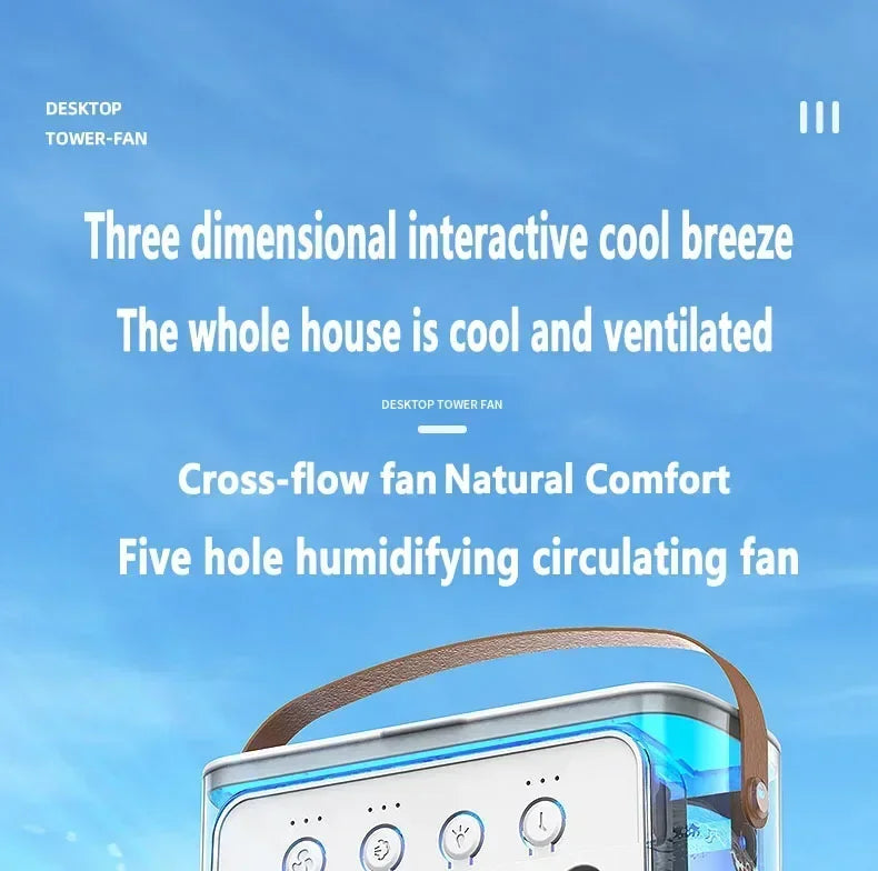 Portable humidifier fan three in one