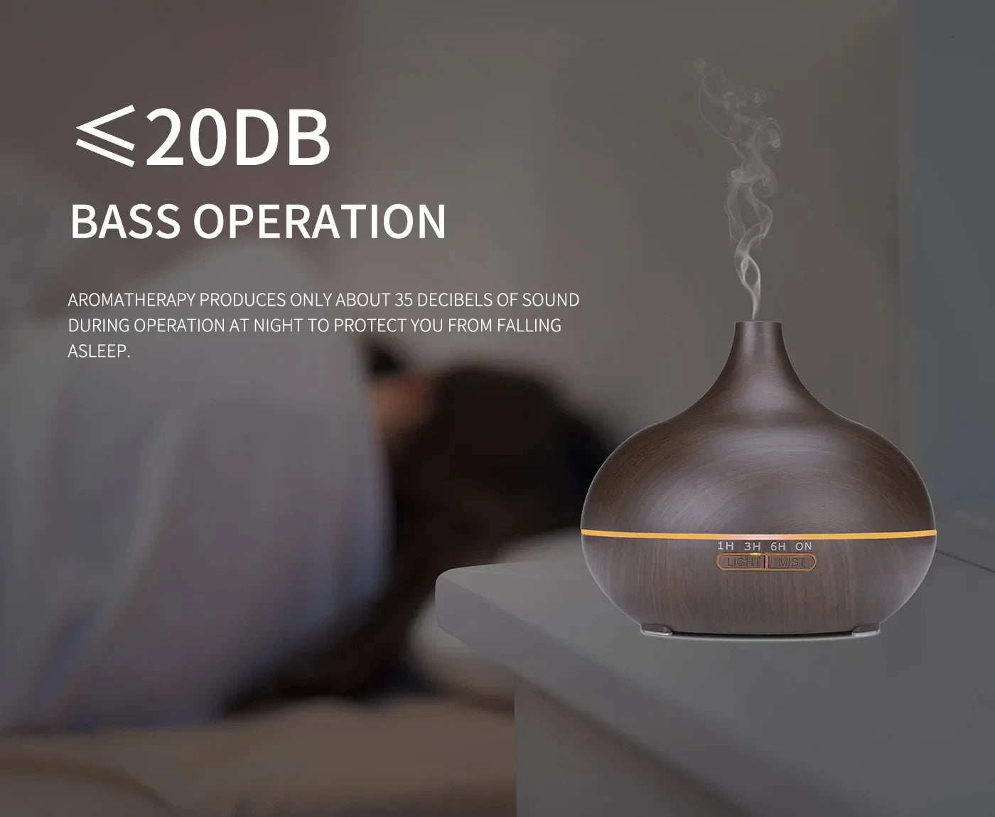 Air Humidifier Aromatherapy Essential Oil Diffuser Wood Grain