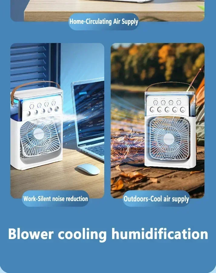 Portable humidifier fan three in one
