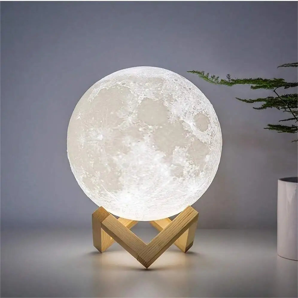 1pc 3D Moon Lamp Humidifier With Wooden Base