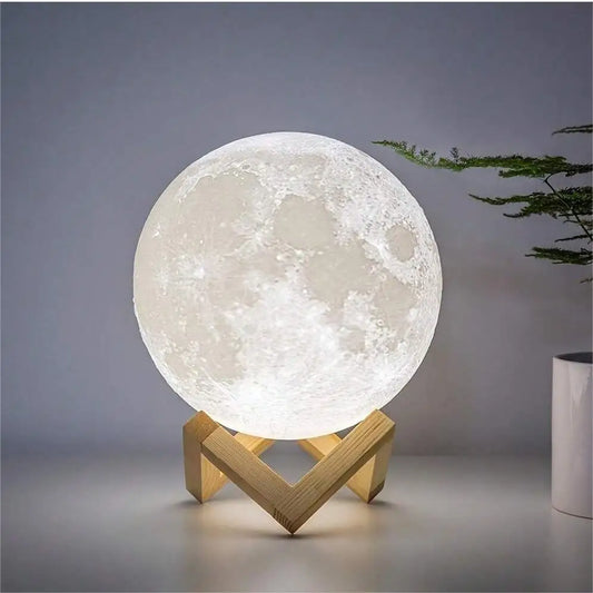 1pc 3D Moon Lamp Humidifier With Wooden Base