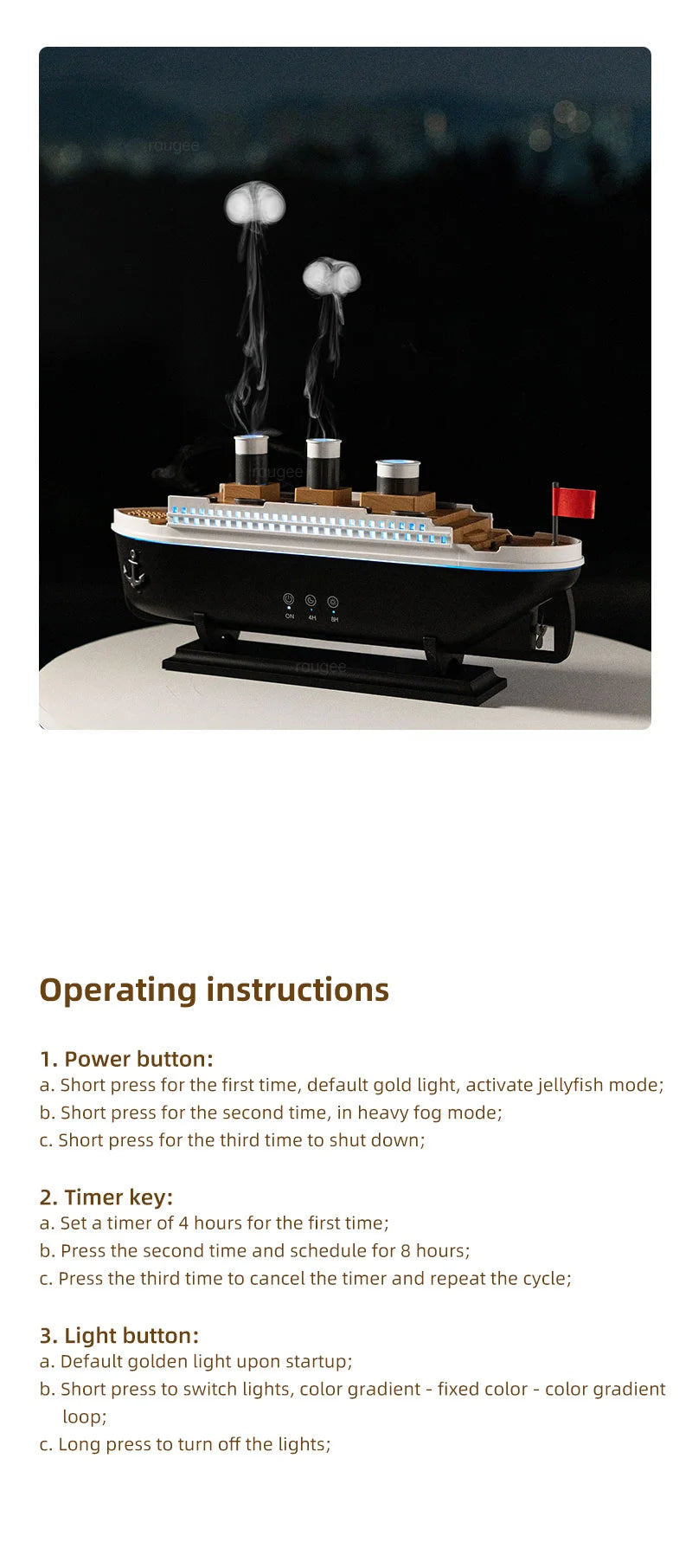 Ship Model Air Humidifier with Remote Control