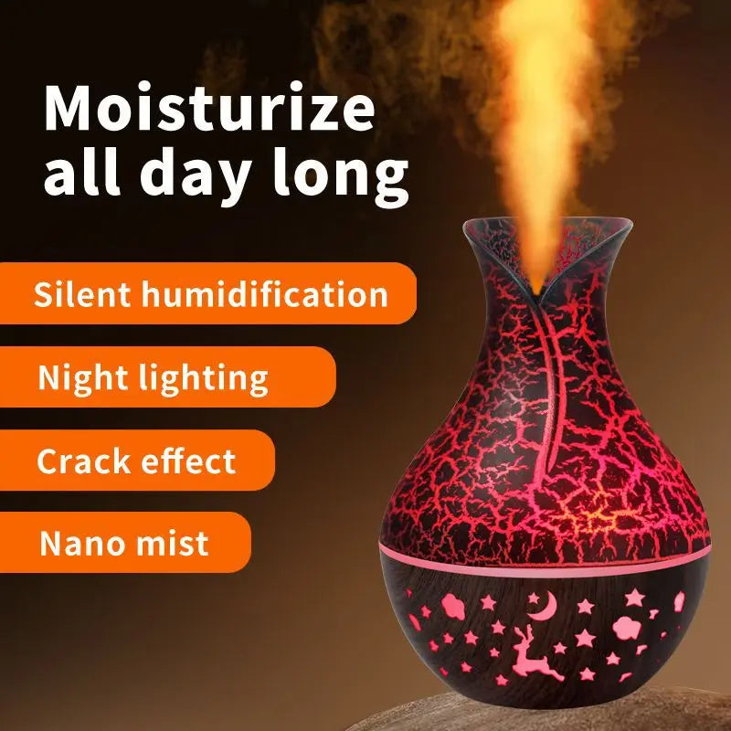 Mini USB Humidifier Wood Grain Aroma Diffuser
