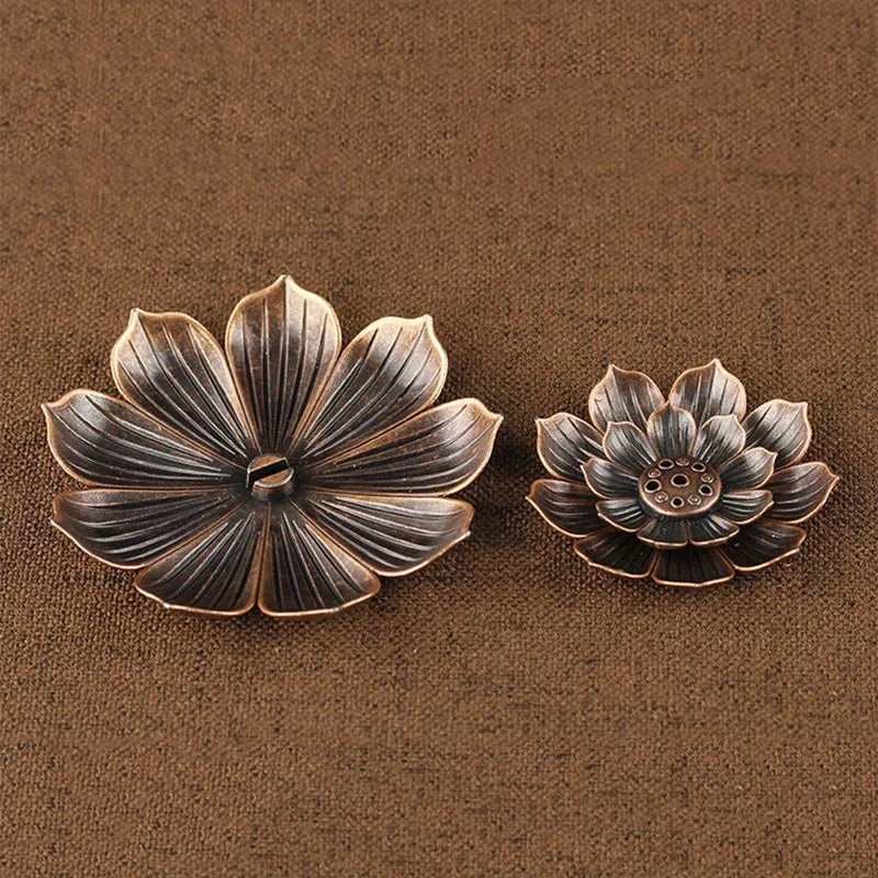Alloy Incense Burner Stick Holder Buddhism Lotus