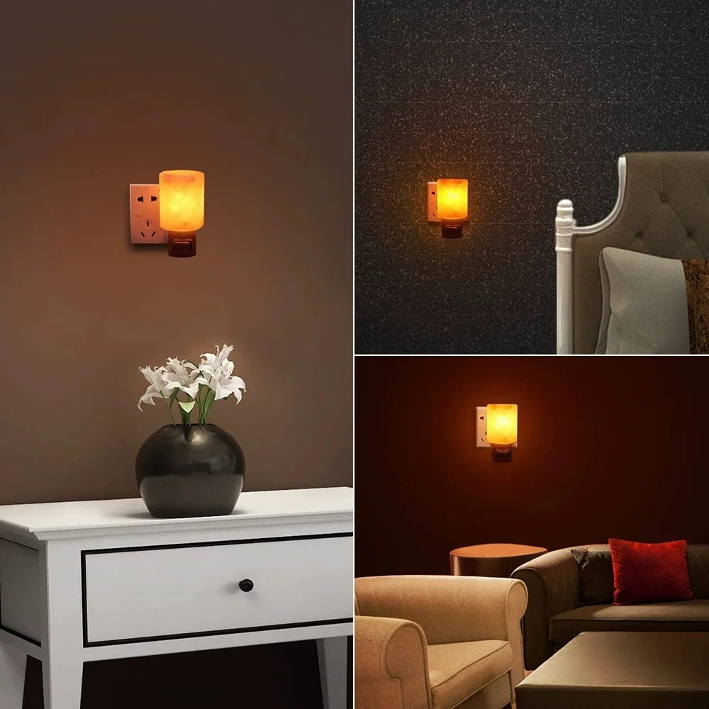 Himalayan Warm White Salt Lamp Night