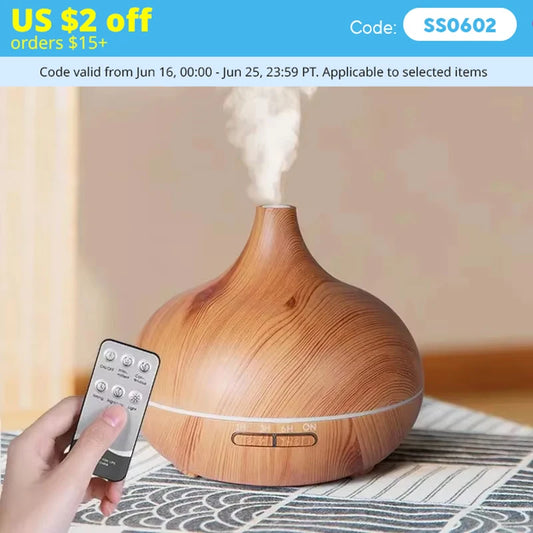 Air Humidifier Aromatherapy Essential Oil Diffuser Wood Grain